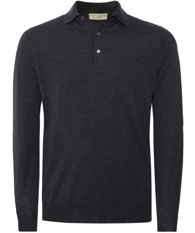 Filippo De Laurentiis Merino Long Sleeve Polo