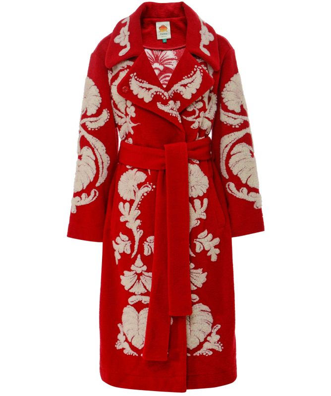 FARM Rio Red Helen Fleece Coat