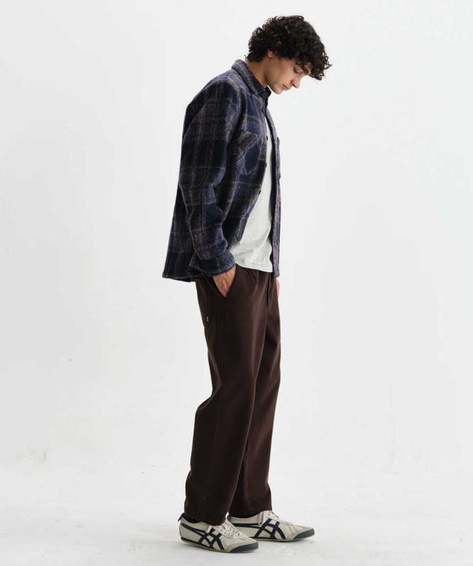 Wax London Wool Check Whiting Overshirt