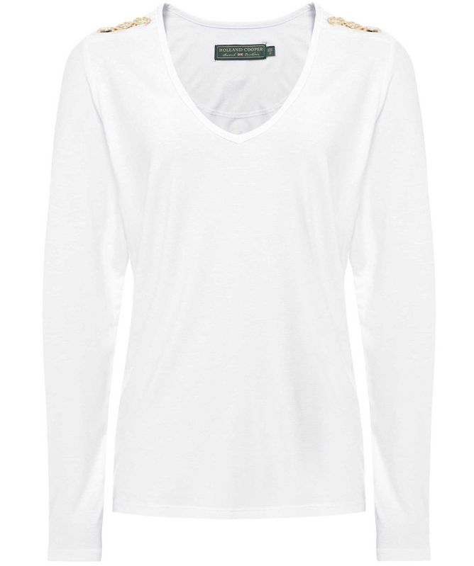 Holland Cooper Long Sleeve V-Neck T-Shirt