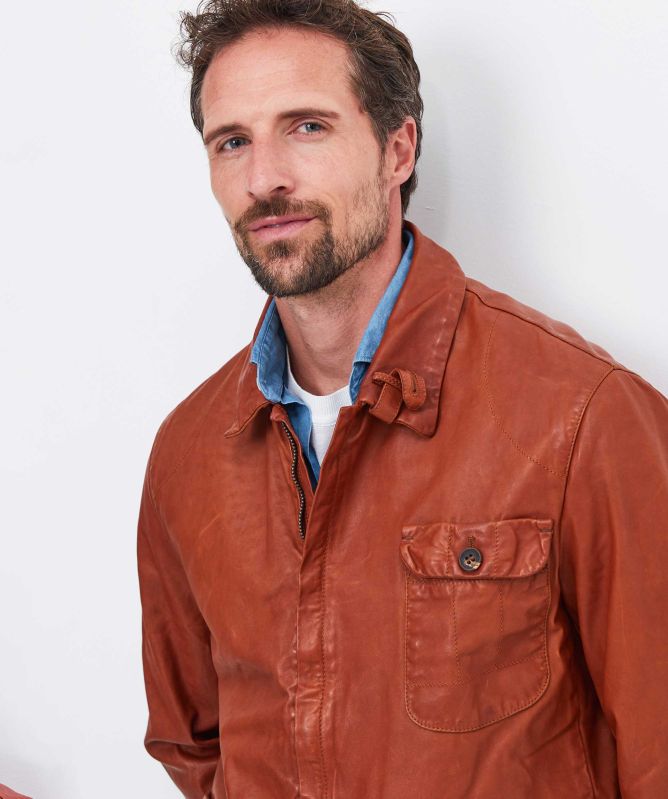 Jacob Cohen Three Pocket Long Leather Jacket