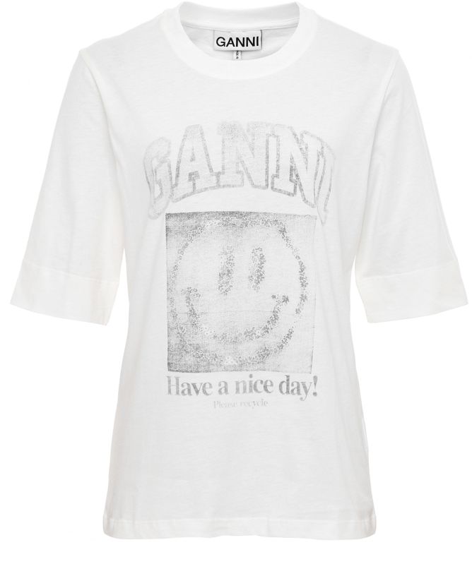 GANNI Organic Cotton Smiley Tee
