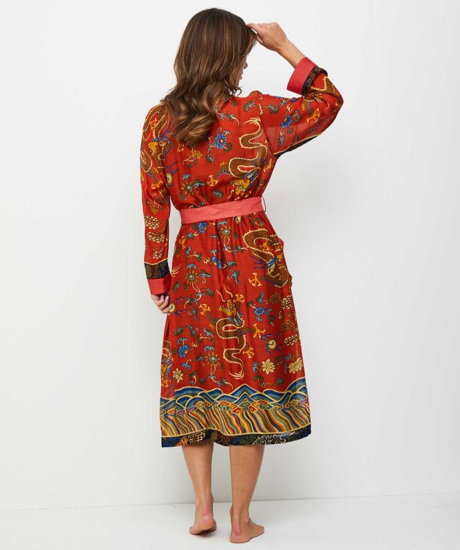 One Hundred Stars Dragon Rust Gown