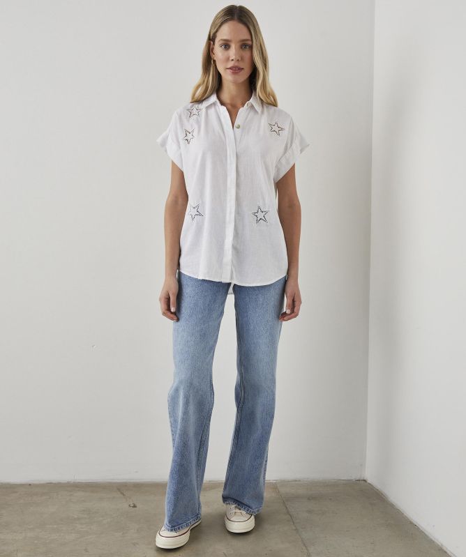 Rails Jamie Star Eyelet Embroidered Shirt