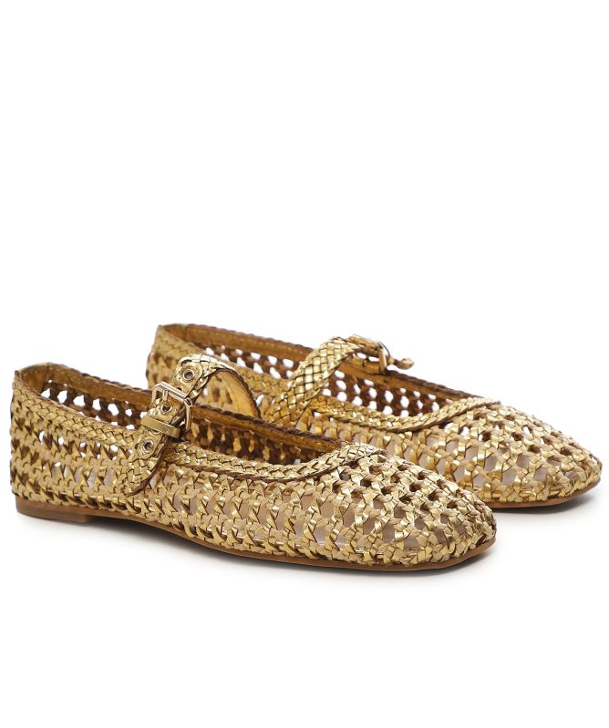 INUOVO Woven Raffia Ballet Shoes