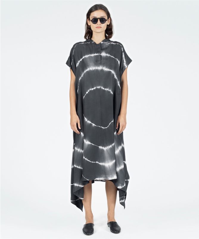 NU London Silk Hooded Tie Dye Dress