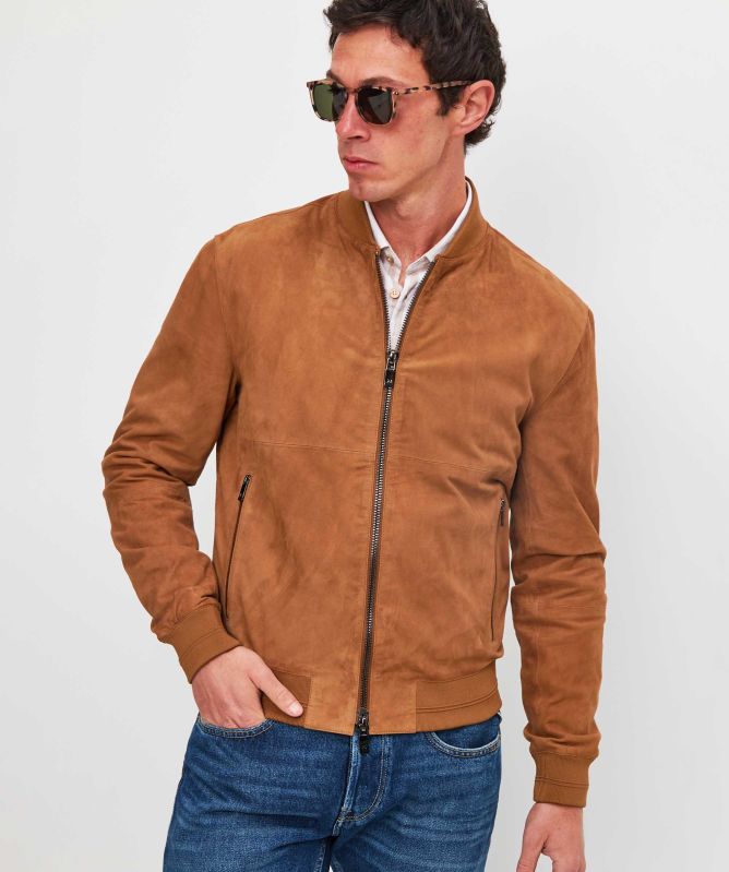 Pal Zileri Suede Bomber Jacket