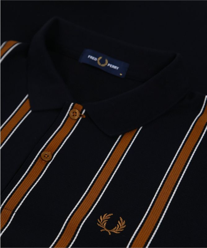店舗良い Polo Stripe Textured Black Perry Fred Shirt B Jules | トップス
