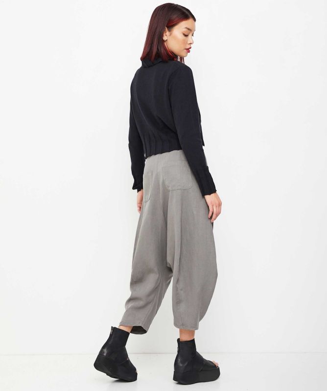 Lurdes Bergada Linen-Blend Cropped Dungarees