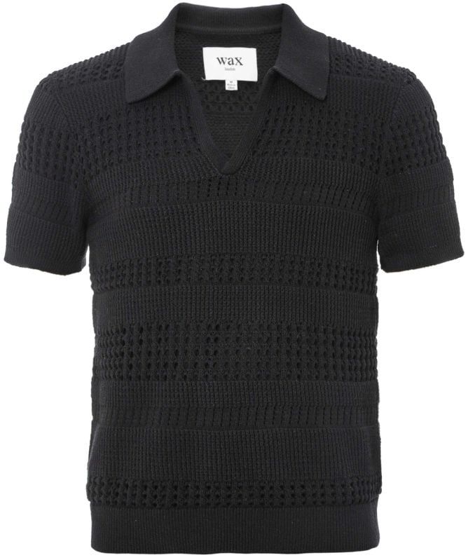 Wax London Siena Pointelle Knit Polo Shirt