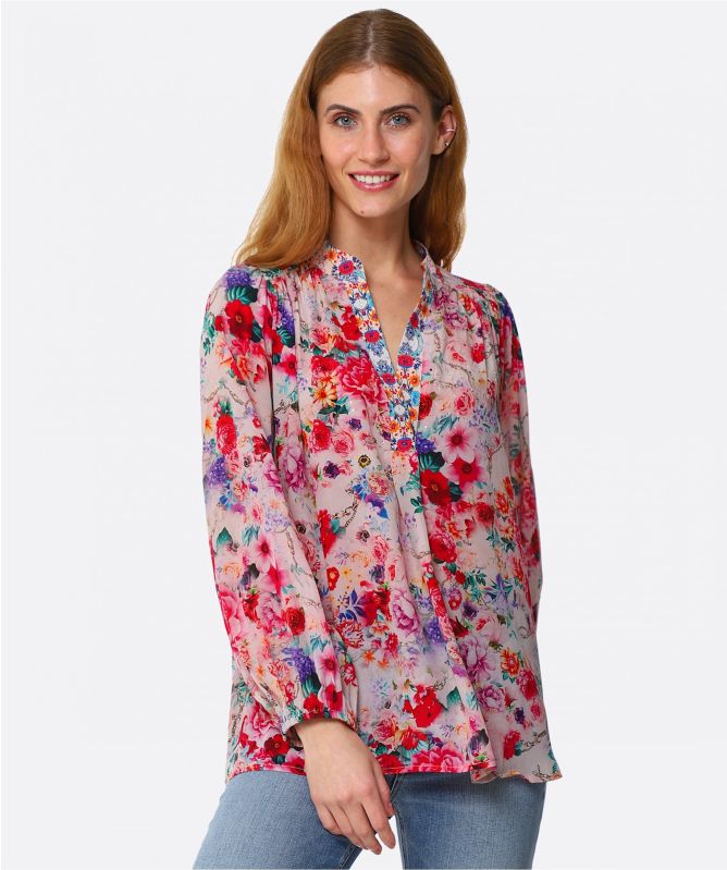 Inoa Silk V Neck Blouse