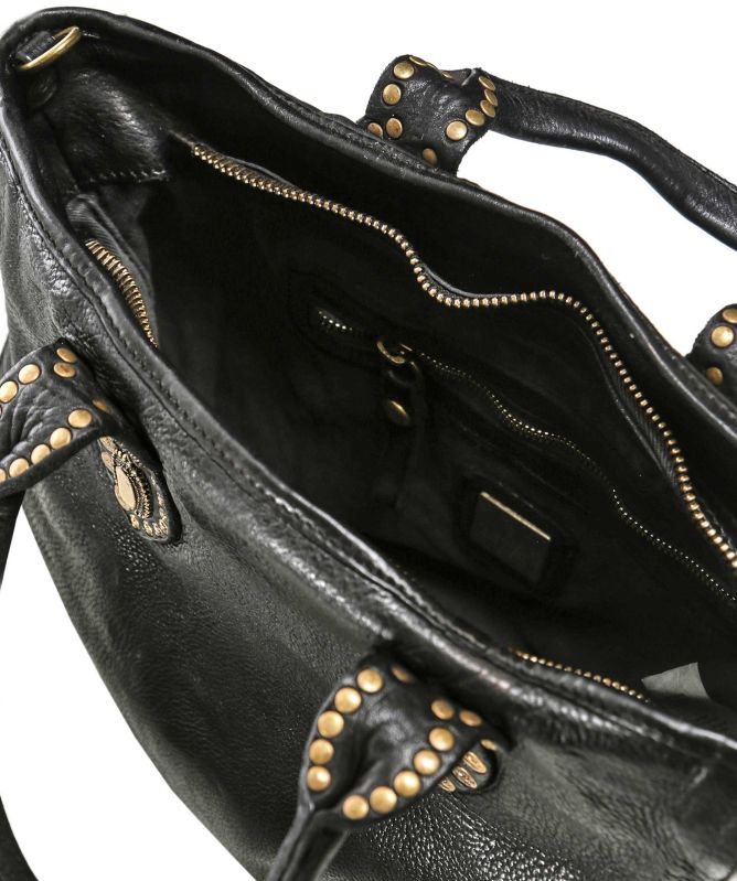 Campomaggi Leather Studded Shopper Bag