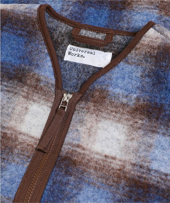 Universal Works Checked Wool Fleece