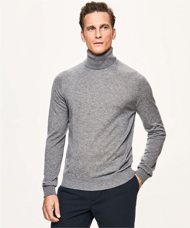 Hackett Wool Silk Cashmere Roll Neck Sweater