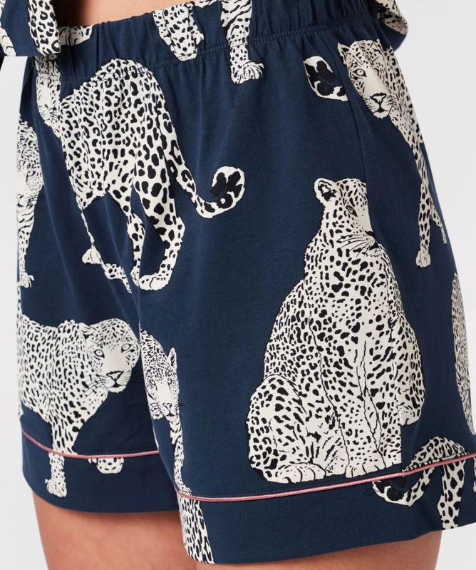 Chelsea Peers Leopard Print Short Pajamas