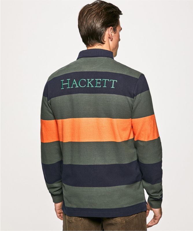 Hackett Badge Striped Rugby Shirt