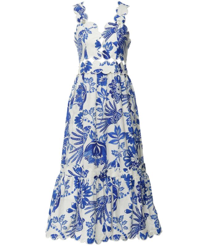 FARM Rio Flowerful Birds Midi Dress