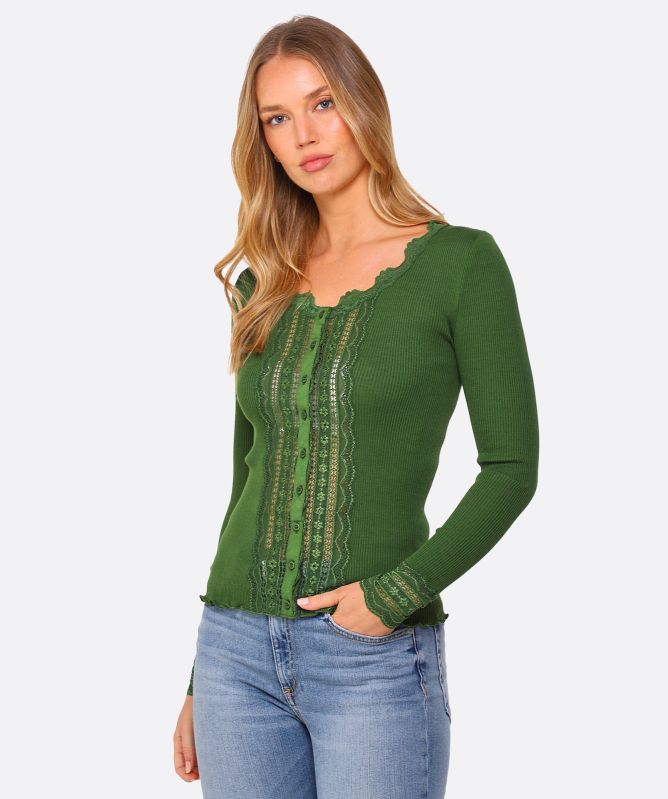 Rosemunde Babette Fitted Lace Trim Cardigan