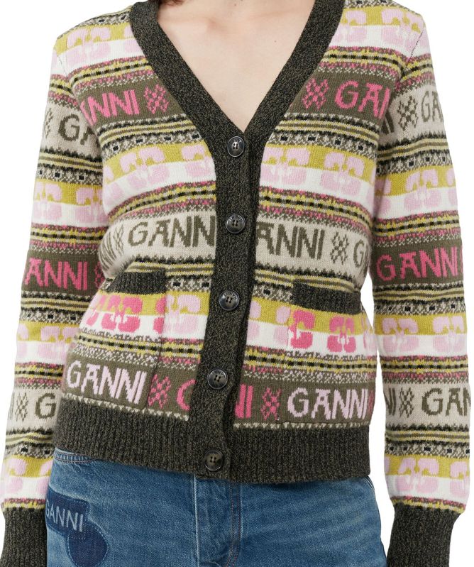 GANNI Wool Mix Cardigan