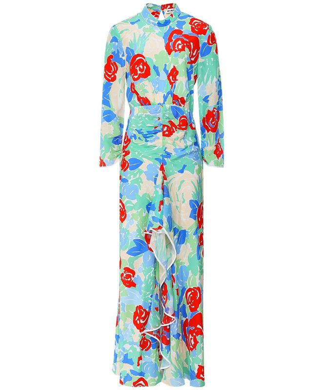 RIXO Lucy Silk Floral Dress