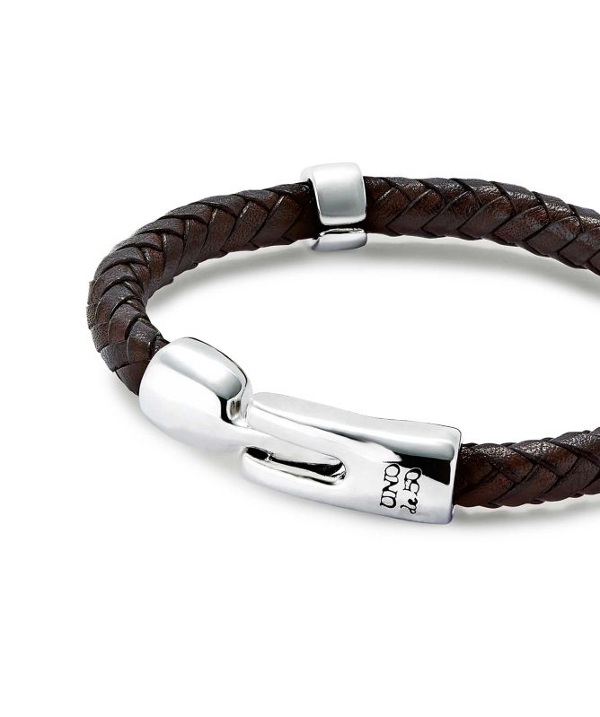 UNOde50 Braided Leather Clasp Bracelet