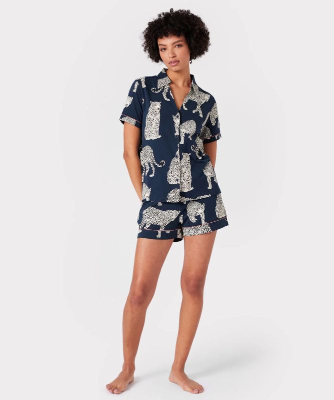 Chelsea Peers Leopard Print Short Pajamas