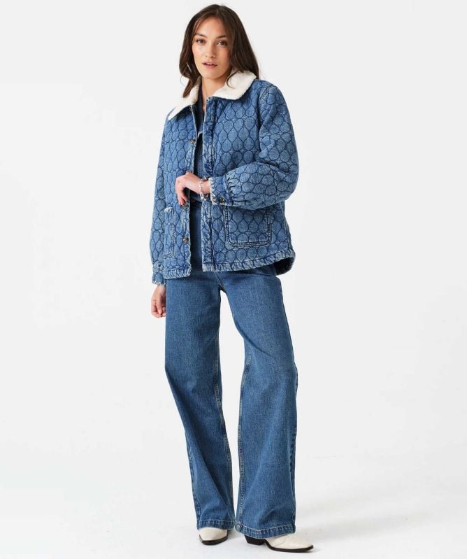 Seventy + Mochi Frida Sherpa Collar Quilted Jacket