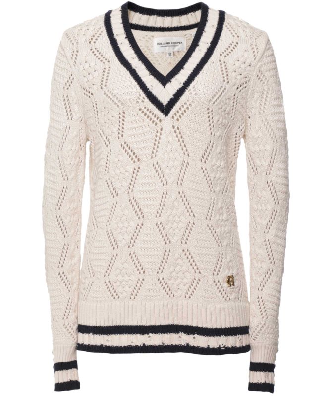 Holland Cooper Harvard V-Neck Knit Sweater