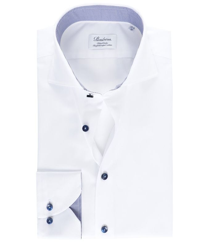 Stenstroms Fitted Body Houndstooth Trim Shirt