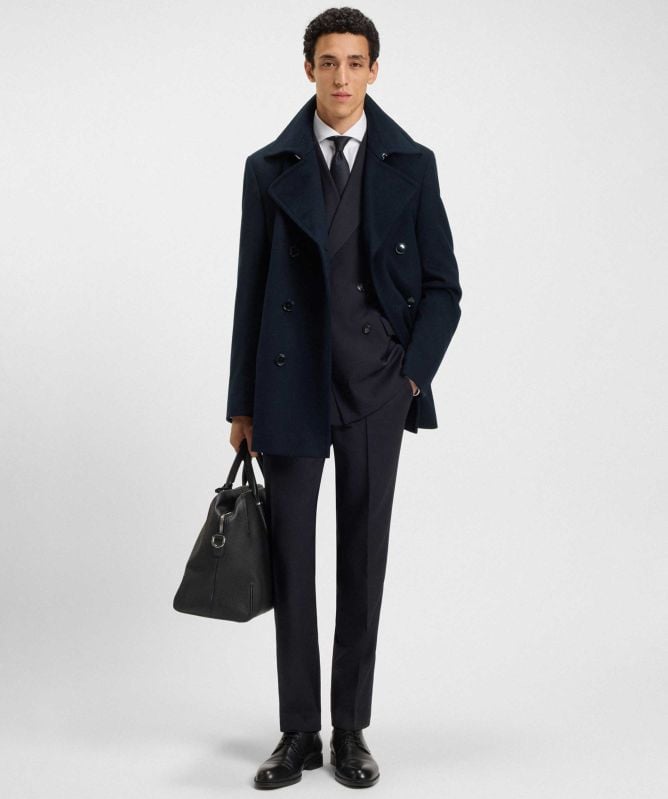 BOSS Wool Cashmere H-Hyde Peacoat