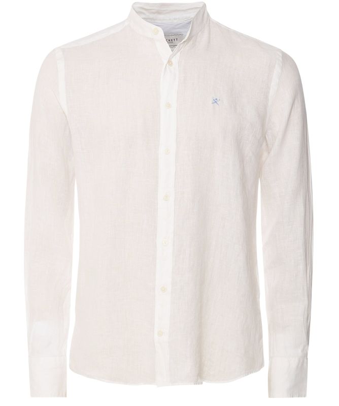 Hackett Linen Mandarin Collar Shirt