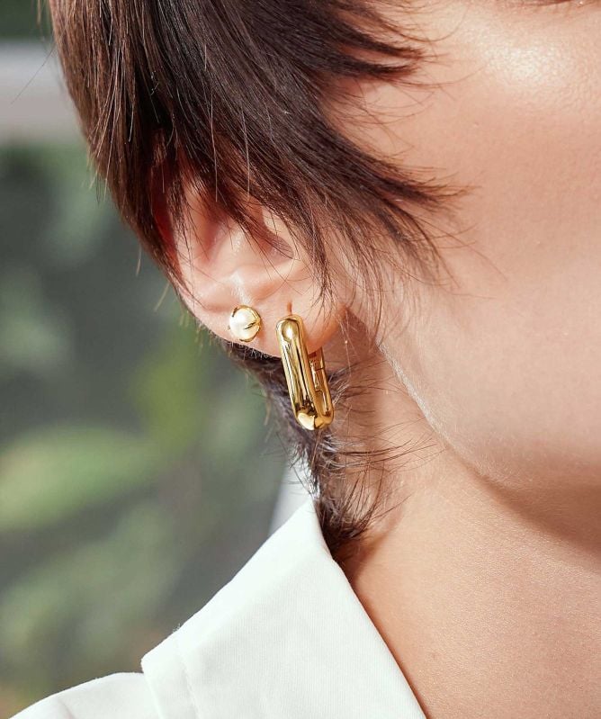 Ania Haie Wide Paper Clip Earrings