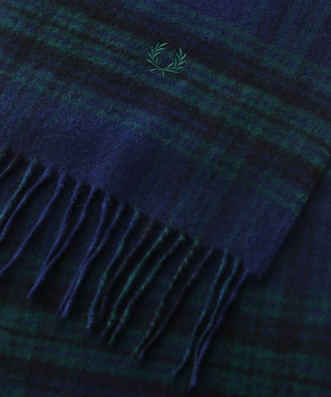 Fred Perry Lambswool Black Watch Tartan Scarf