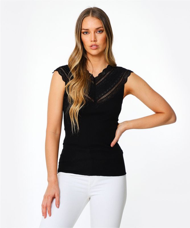 Rosemunde Benita Silk Blend Lace Trim Top