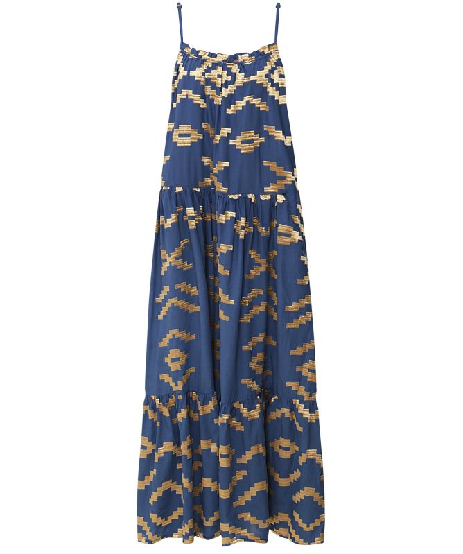 blush prom dresses blue Blue And Red Floral Printed V Neck Zig Zag Pleated Midi Dress – AX Paris US main image 1
