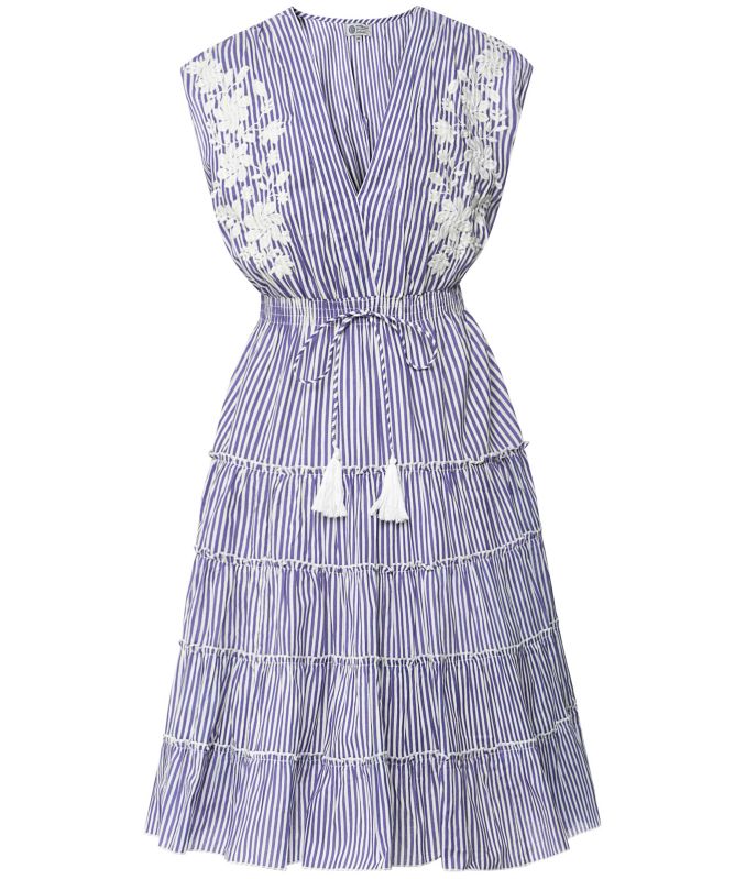 Handprint Dream Apparel Embroidered Striped Trixie Dress