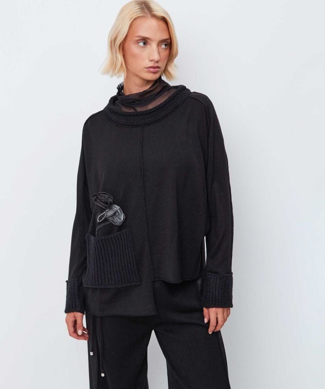 Bize Asymmetric Rose Jumper