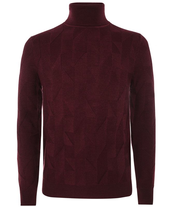 Pal Zileri Wool Silk Textured Turtleneck Sweater