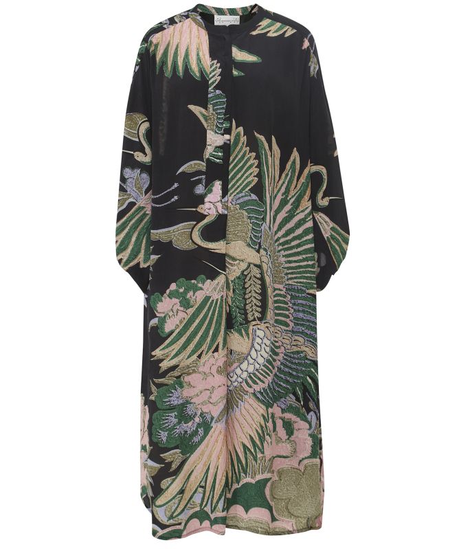 One Hundred Stars Crane Emerald Crepe Darcy Dress