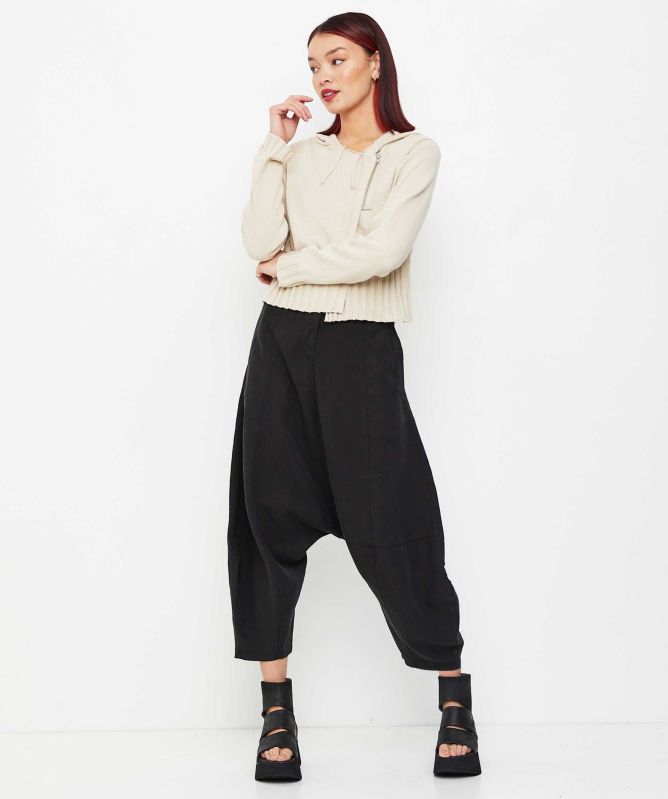 Lurdes Bergada Linen-Blend Cropped Dungarees