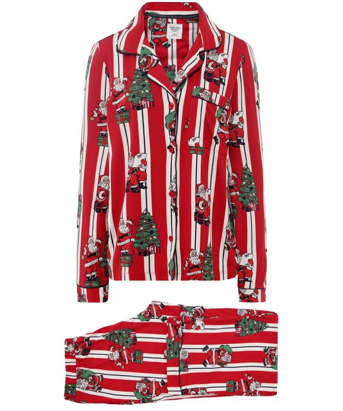 Chelsea Peers Vintage Santa Print Long Pyjama Set