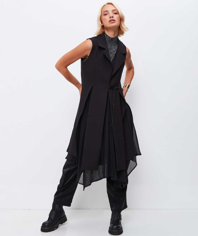 Bize Longline Sleeveless Jacket