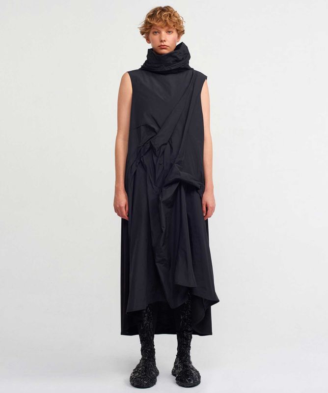 NU London Pintucked Taffeta Dress