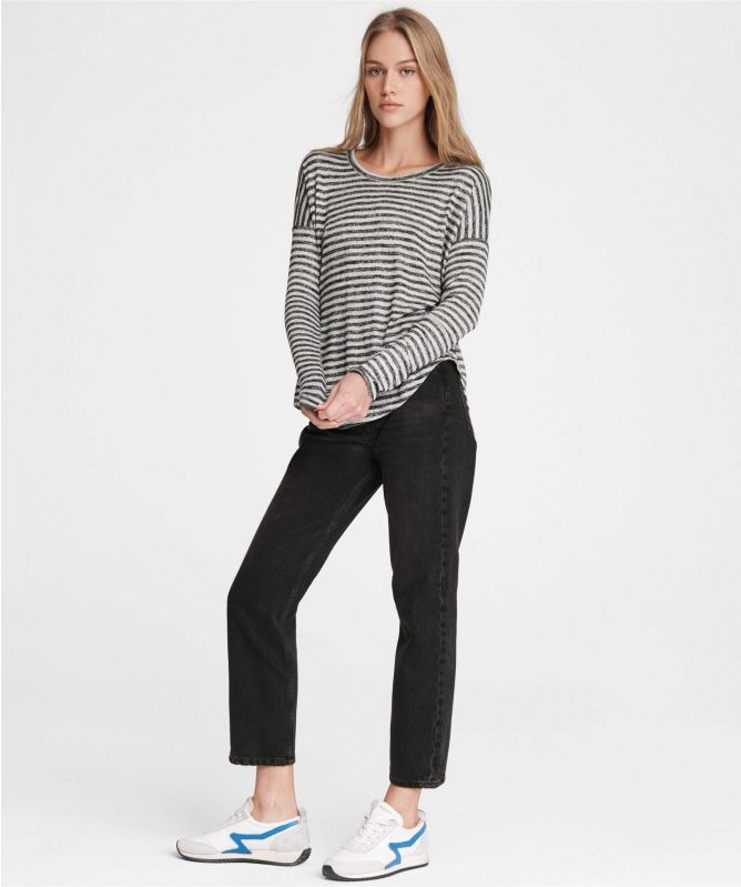 rag & bone The Knit Striped Long Sleeve Top