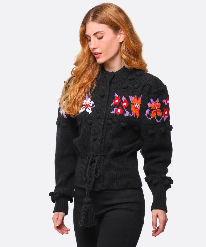 Hayley Menzies Genevieve Merino Intarsia Cardigan