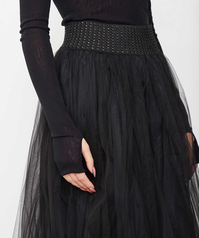Bize Mesh Maxi Skirt