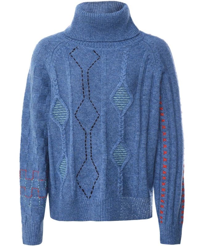 Paul Smith Cable Knit Patchwork Roll Neck Jumper