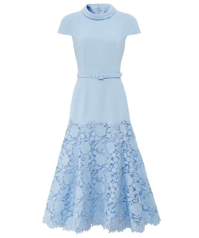 Self-Portrait Crepe Lace Midi Dress