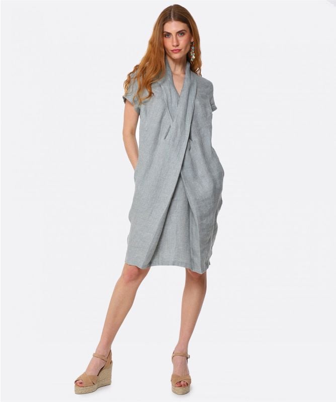 GR Nature Melani Linen Twisted Dress