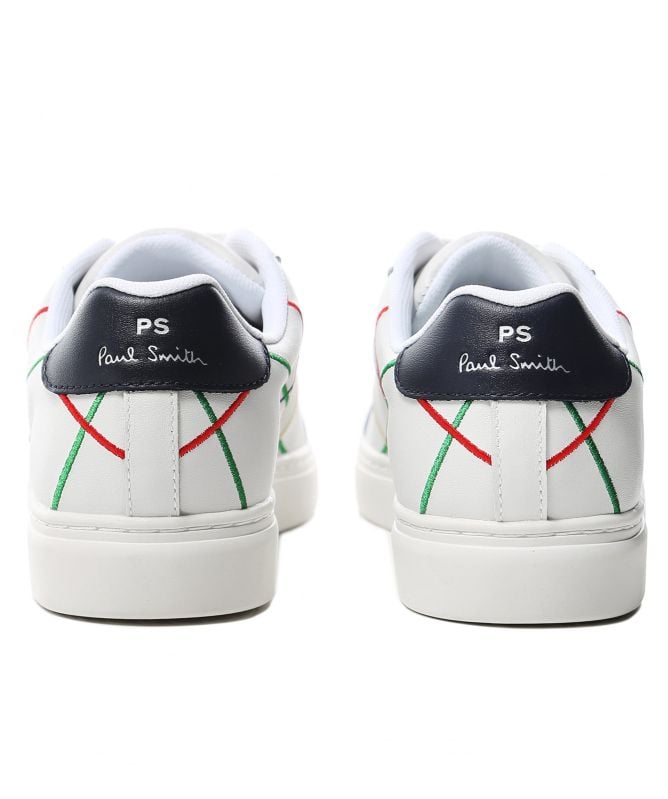 スニーカー PS BY PAUL SMITH Men Sneakers M2SREX66LLEA01 WHITE PS by Paul Smith White Leather Abstract Stripe Rex Sneakers